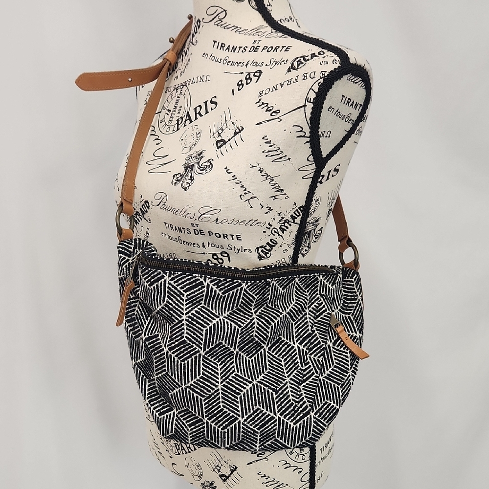 Noonday Collection Stylish Black and White Hobo Bag